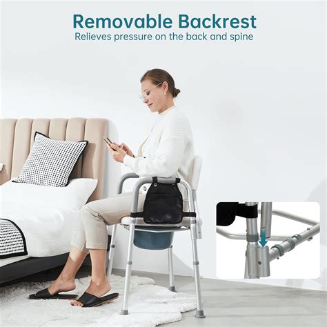 Buy ELENKER 4-in-1 Raised Toilet Seat with Armrests and Backrest ...