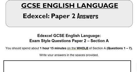 Image result for English Language Paper 2 Model Answers