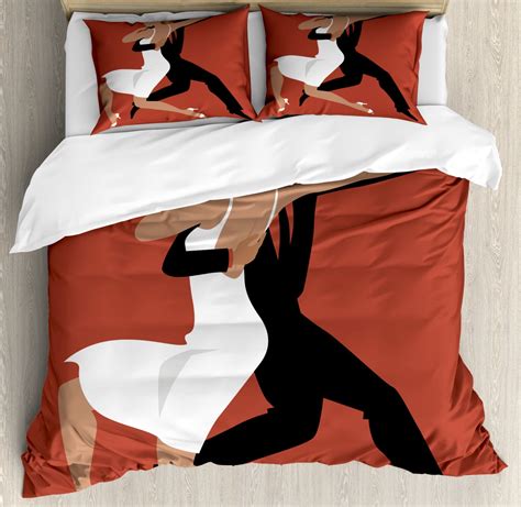 Spanish Duvet Cover Set King Size, Latin Couple Performing Tango ...