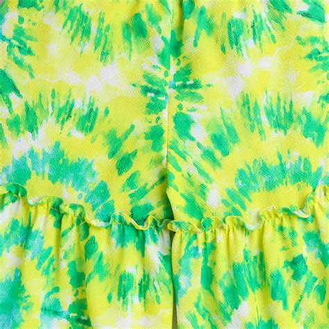 Taffykids Tie- Dye printed singlet smocked ethnic crop top and matchin ...