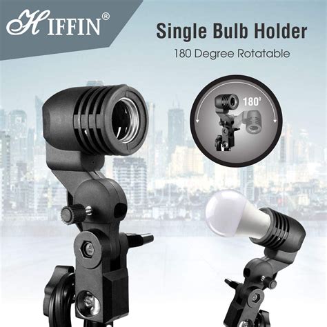 HIFFIN® E27 Studio Single Holder KIT Umbrella White + Studio Light Sta ...