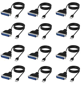 AdzMozi® USB to Parallel IEEE 1284 Printer Cable Adapter (Black) (Pack ...