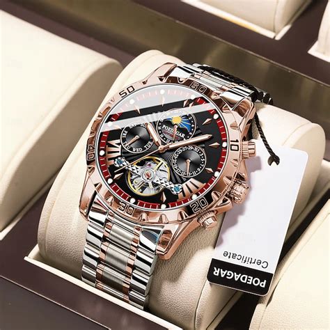 Reloj mecánico automático de lujo Regalo de San Valentín para hombres ...