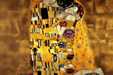 Premium AI Image | Gustav Klimt's Art Nouveau Masterpiece The Kiss ...