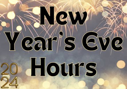 New Year's Eve Hours` - Workhorse Brewing Company