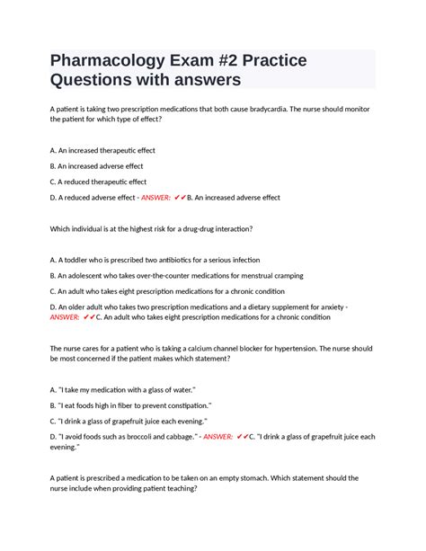 Image result for Basic Medication Exam Practice Questions