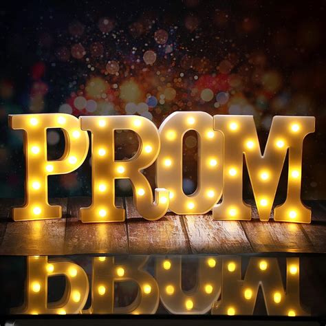 Amazon.com: Kathfly 4 Pcs LED Prom Letter Lights 3D Extra Large Prom ...