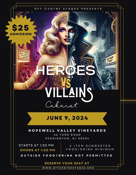Heroes & Villains Cabaret, Hopewell Valley Vineyards, Pennington, 9 ...