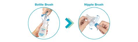 Vega Baby & Mom 2-in-1 Bottle & Nipple Brush |BPA Free |Convenient Grip ...
