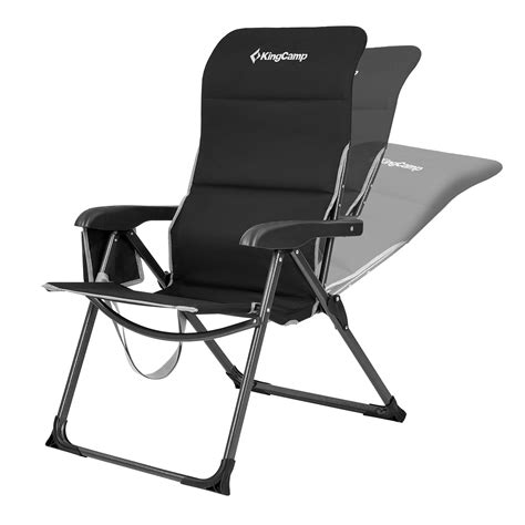 KingCamp Reclining Camping Folding Chair, Padded Lumbar Support Heavy ...