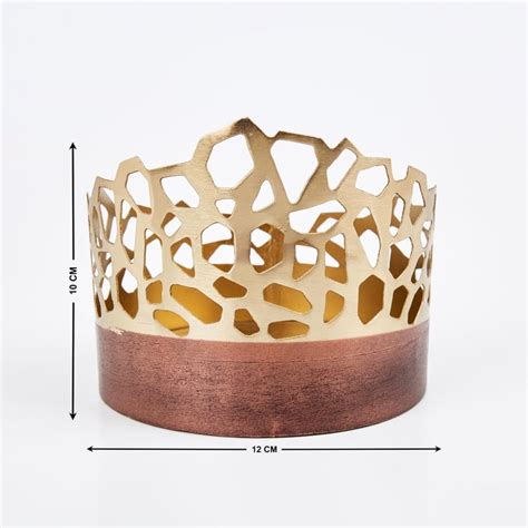 Buy Mystique Forato Metal Hurricane Candle Holder from Home Centre at ...