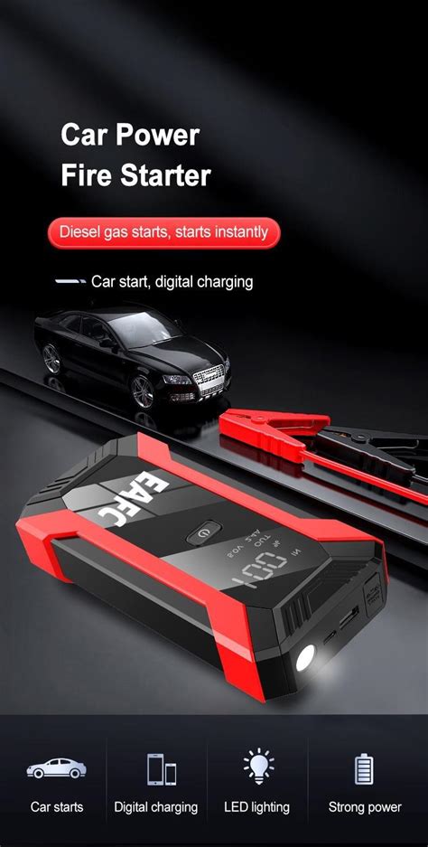 Portable Battery Jumper Starter 2000A Portable Car Emergency Start-up ...