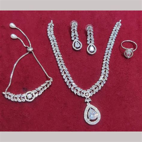 Manisha Jewellery Silver Plated AD Stone Combo Set – JewelEMarket