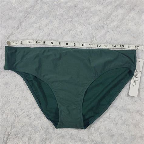 Nicole Miller Dark Green Bikini Bottom Brand:... - Depop