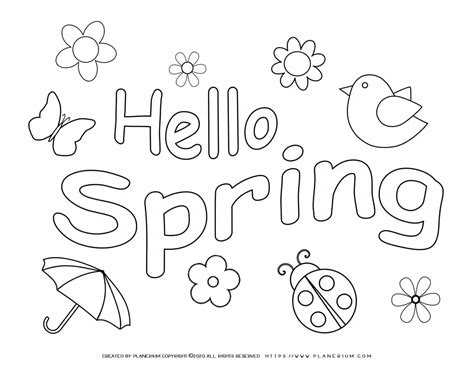 Welcome Spring Coloring Pages Printable
