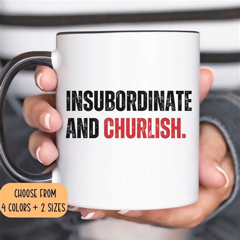Insubordinate and Churlish Mug,funny Mens Mug,funny Womens Mug,funny ...