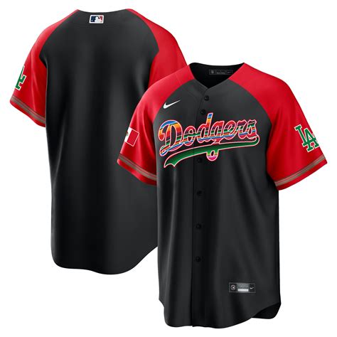 Team Men’s Los Angeles Dodgers Mexico Alternate Cool Base Black Jersey ...