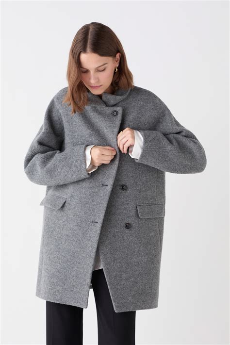Gerome 100% wool coat grey woman