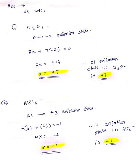 [Solved] Determine the oxidation state of Cl Cl in each species ...