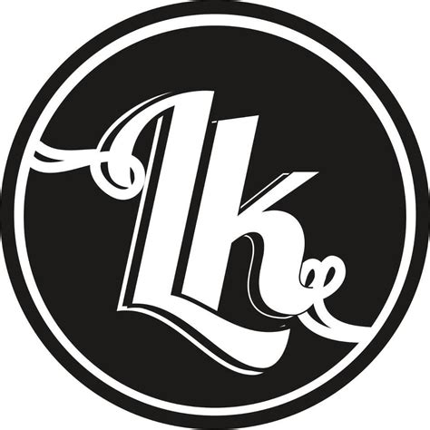 Lk logo monogram with shield shape isolated blue Vector Image