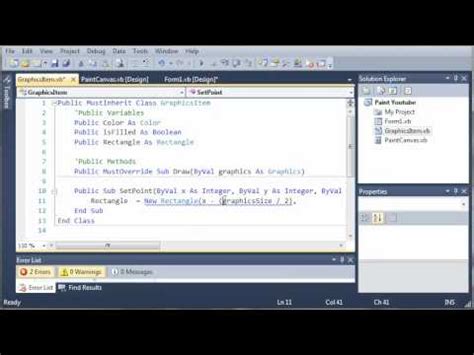 Visual Basic Tutorial - 169 - Paint Part 2 Building GraphicsItem Video ...