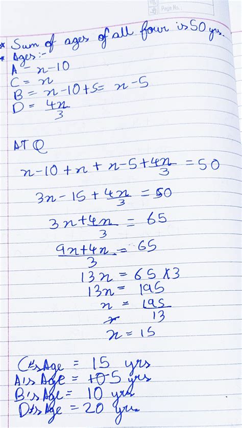 There were four kids A, B, C, D in a family. parents.once they were ...
