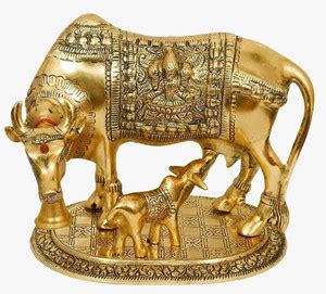SBBCO Divine Edge Mini Kamdhenu Cow & Calf Idol Decorative Showpiece ...