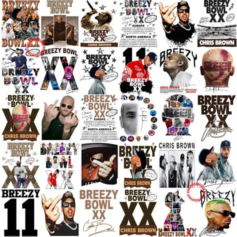 Chris Brown Breezy Bowl XX Tour 2025 Png Pack, Middle Finger Png ...