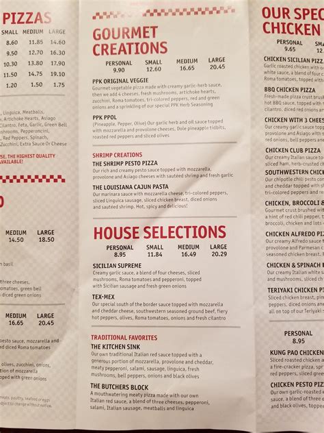 Menu at Paso's Pizza Kitchen East pizzeria, Paso Robles, Creston Rd