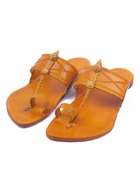Fresh Yellow Men's Kolhapuri Chappal- Buy Now