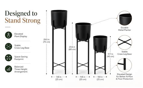 INDIAN DECORMART Metal Planter Set of 3 (Silver) : Amazon.in: Garden ...