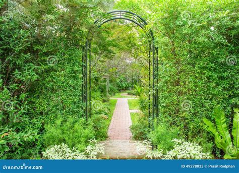 Decorative Arched Gateway To A Garden Stock Photo | CartoonDealer.com ...