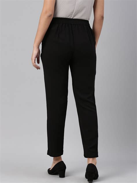 Solid Black Formal Pants For Women - Gocolors – Go Colors India