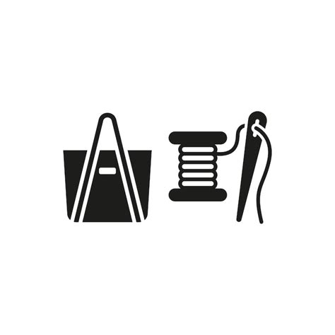 Needle thread and bag set tailor and fashion icon | Premium Vector