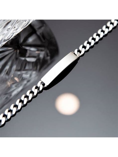 Hoxton London Men's Oxidised ID Curb Chain Bracelet