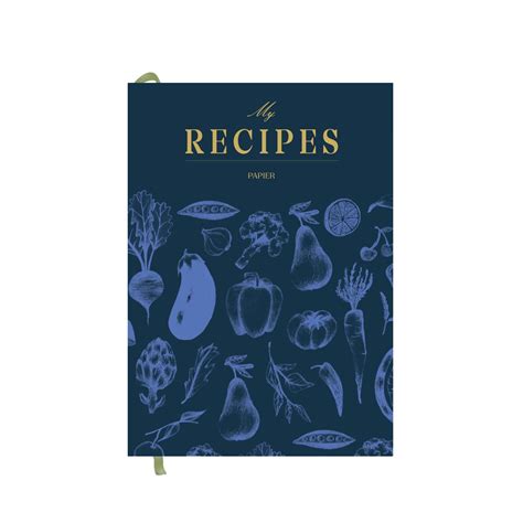 Papier Recipe Journal - Harvest, Navy, 8.46"L x 6.02"W, Hardback ...
