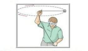 5- A boy is whirling a stone tied with a string in a horizontal ...