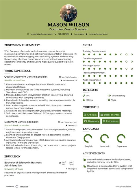 10+ Document Control Specialist Resume Samples & Templates for 2025