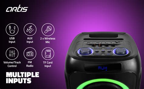 Artis BT916 120W Wireless Bluetooth Party Speaker with EQ Mode/FM/USB ...