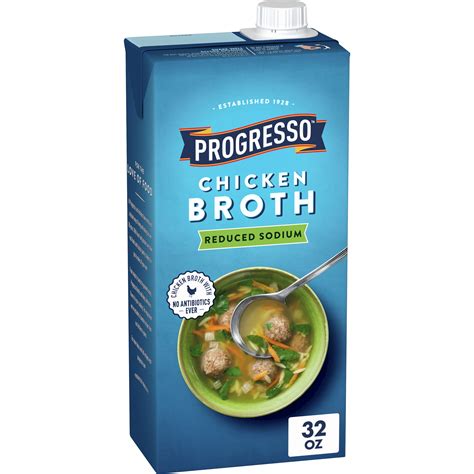 Progresso Chicken Broth, Reduced Sodium, Gluten Free, 32 oz. - Walmart.com