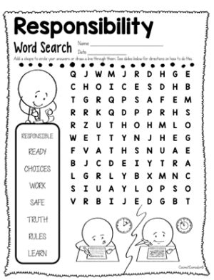 Responsibility Worksheet Set of 12 | Made By Teachers