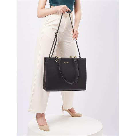 Buy FARGO Selene Black Tote Bag 16' Inch Laptop Compartment with ...