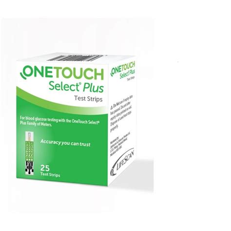 Buy Onetouch Select Plus Gluco Strip, Box of 25 Online for Rs 558