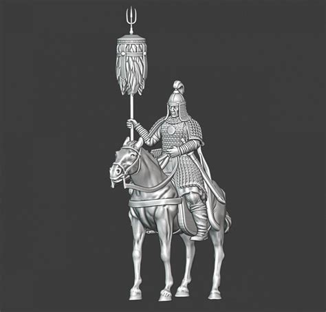 Northern Crusades Miniatures, Medieval Mounted Mongolian Banner Bearer ...