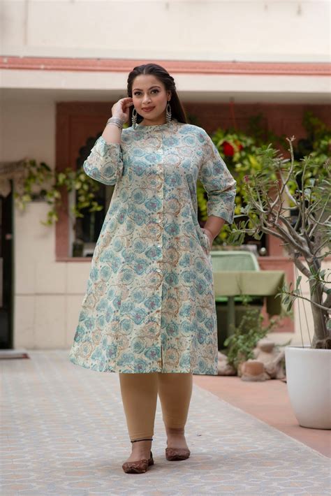 Shop Plus Size Off White Pure Cotton Straight Kurti – Lee Moda