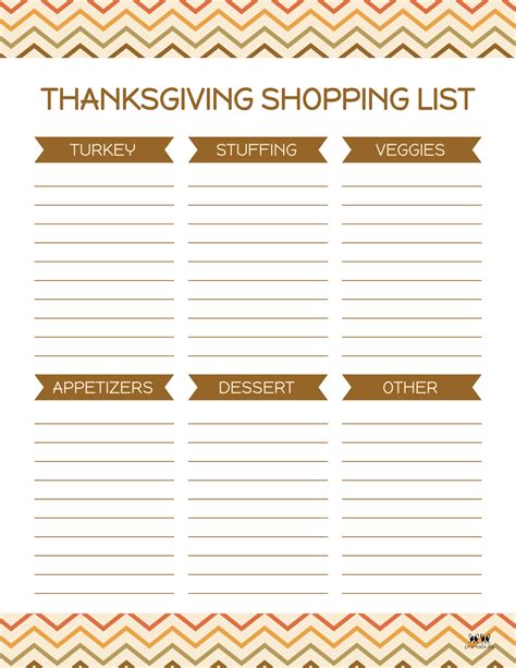 Thanksgiving Shopping Lists & Checklists - 30 FREE Printables | Printabulls