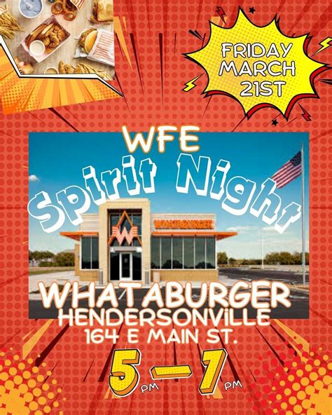 Spirit Night at Whataburger Hendersonville, 164 E Main Street ...