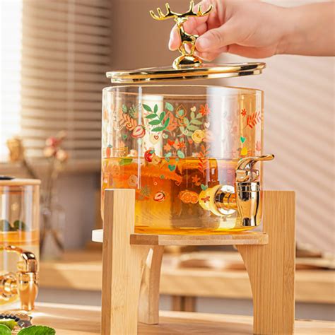 AM2646 Eco-Friendly High Glass Drinking Jar Decal Wine Juice Bucket wi ...