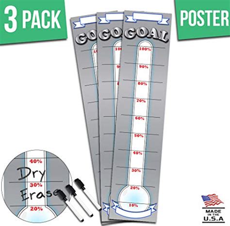 Buy Goal Setting Fundraising Donation Thermometer - 3 Pack - 48" x 11 ...