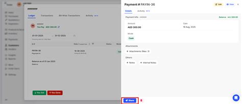 How to share advance payment receipt to the customer in UAE account ...